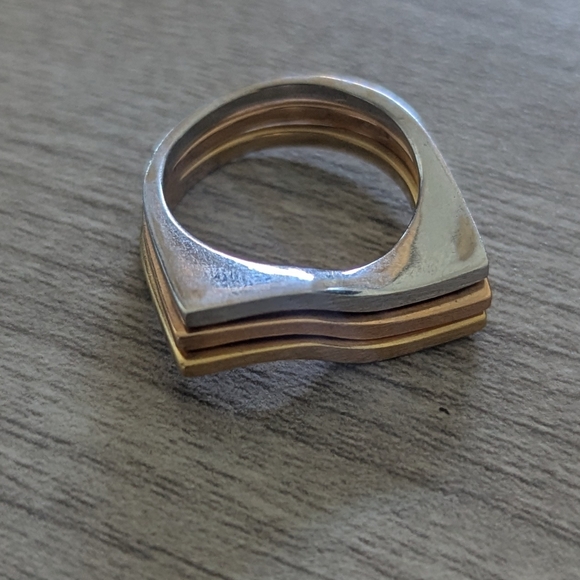 Gold Stacked Rings - Picture 2 of 10